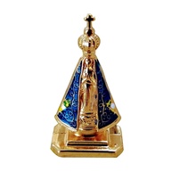 Miniatura Imagem Nossa Senhora Aparecida para Painel de Carro - Metal Dourado Autocolante 5cm - imagem 1