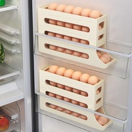 Suporte de Ovos para Geladeira 4 Camadas - Dispensador Automático com 28 posições - Design Moderno Bege - imagem 5