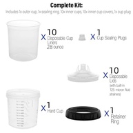 Copo de Mistura para Pulverizador de Pintura Automotiva - ABS com Anel de Vedação | Kit Profissional 0-810ml - imagem 3