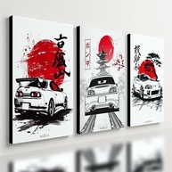 Kit 3 Quadros JDM Kuruma Carro Supra Skyline em MDF - Decoração Automotiva Premium - imagem 2