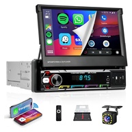 Rádio Automotivo Podofo Single Din com Apple CarPlay e Android Auto Sem Fio - Tela Dobrável 7" HD Touchscreen - imagem 1