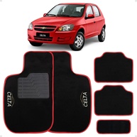 Tapete Automotivo Vermelho Carpete para Celta 2001-2015 com Logo Exclusivo - imagem 1