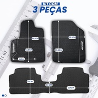 Jogo de Tapetes Automotivos Emborrachados 3 Peças para C3 Aircross (2010-2020) - Proteção e Estilo - imagem 3