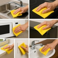 Kit 8 Panos Microfibra 30x30cm - Ultra Absorvente, Reutilizável e Sem Fiapos para Cozinha e Automóveis - imagem 5