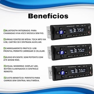 Mp3 Player Automotivo Bluetooth USB Aux SD: Som Completo e Conectividade Total! - imagem 3