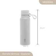 Garrafa Térmica Explorer Branca 650ml - Aço Inox Premium com Isolamento Avançado - imagem 3