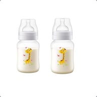 Kit 2 Mamadeiras Anti-Cólicas Clássica 260ml Decorada Girafa - Philips Avent - imagem 2