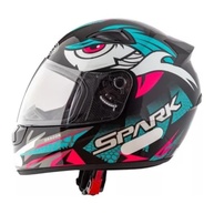 Capacete EBF Spark Dragon Preto e Tiffany - Segurança e Estilo para Sua Aventura - imagem 2
