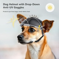 Capacete para Cães com Óculos Anti-UV e Viseira Pop-Up: Aventura Segura e Estilosa! - imagem 5