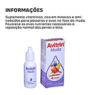 Avitrin Muda 15ml: Vitamina Essencial para a Muda das Aves - imagem 2