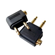 Adaptador de Fone de Ouvido 3.5mm Banhado a Ouro para Avião (2 Unidades) - imagem 5