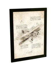 Quadro Decorativo A3 Avião Bimotor Retro Vintage - Moldura Pronta para Pendurar - imagem 1