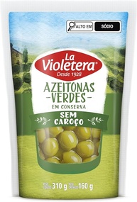 Azeitona Verde sem caroço La Violetera Doypack 160g - imagem 1