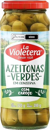 Azeitona Verde com Caroço La Violetera 200g - imagem 1