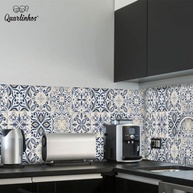Adesivo de Azulejo Português Azul Real 15x15 cm - Kit com 18 Unidades para Decoração de Cozinha - imagem 2