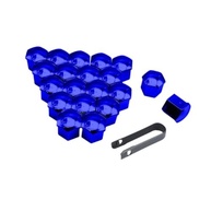 Kit 20 Tampas de Porca de Roda Azul Universal 19mm + Clip Removedor - Proteção e Estilo para seu Carro - imagem 2