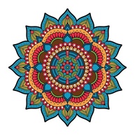 Adesivo de Parede Mandala Azul Turquesa - Decore sua Sala com Estilo e Facilidade - imagem 1