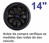 Jogo 4 Calotas Esportivas Aro 14 Fiat Mobi, Argo e Palio 2021 - Emblema Azul FT - imagem 4