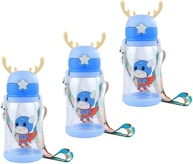 Garrafa Infantil Alce Azul 600ml com Canudo - Estimule a Hidratação Divertida para Crianças - imagem 3