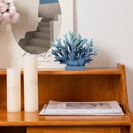 Estátua de Coral Azul 14,7 cm - Decoração Náutica em Resina para Ambientes Temáticos - imagem 4