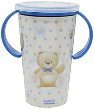 Copo Magic com Alça 280 ml Urso Azul - Plasútil | Seguro, Livre de BPA, Ideal para Bebês - imagem 1