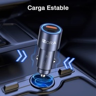 Carregador Veicular 38W USB-C PD/QC + Cabo Tipo C Incluso - Azul Rápido - imagem 5