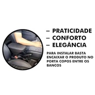 Apoio de Braço Courvin Grafite c/ Costura Azul para Sandero, Logan e Stepway (Sem Console) - Conforto e Estilo - imagem 5