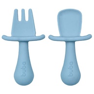 Kit Talheres de Silicone Buba - Seguro, Atóxico e Ideal para Bebês (Azul) - imagem 2