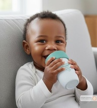 Copo de Treinamento em Silicone 360º 240ml Twibex Azul - Seguro, Antivazamento e Livre de BPA - imagem 3