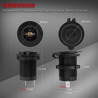 Tomada de Isqueiro 12V Fêmea DaierTek com LED Azul - Kit 3 Peças à Prova d'Água para Barcos, RV, ATV e Mais - imagem 3