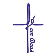 Adesivo Fé em Deus Cruz - Decalque Religioso Azul Marinho 18x29,5cm | Símbolo de Proteção Cristã - imagem 2