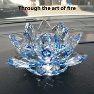 Estatueta de Cristal Azul com Design Floral - Decoração Elegante para Casa e Escritório - imagem 5