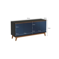 Aparador Kappesberg 156cm: Preto Fosco e Azul! - imagem 2