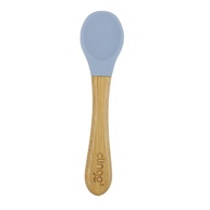 Colher de Bambu e Silicone Azul para Bebês – Segura, Saudável e Antimicrobiana - imagem 1