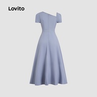 Vestido Lovito: Elegância Assimétrica em Azul - imagem 2
