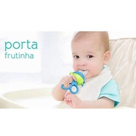 Chupeta Alimentação Buba Azul - Porta Frutinha para Bebês Comer Fruta com Segurança - imagem 3