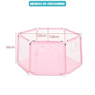 Cercadinho Hexagonal PlayPen para Bebê 126x108x66 cm - Rosa e Azul - imagem 3