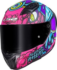 Kit Capacete Moto LS2 FF810 Vigo Drillox Roxo Rosa + Viseira Azul | Segurança e Estilo - imagem 4