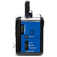 Rádio Caixa de Som Retrô Azul Portátil com Pendrive e Bluetooth - Estilo Vintage e Som Potente - imagem 4