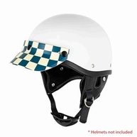 Viseira Capacete Retrô Azul e Branco: Estilo Vintage e Proteção Solar para Motociclistas - imagem 4