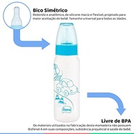 Mamadeira Fiona Silicone 240ml Azul - Segura, Macia e Anticólica - imagem 3