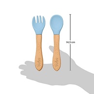 Kit Talheres em Silicone e Bambu Azul - Seguro, Ecológico e Ideal para Crianças - imagem 4