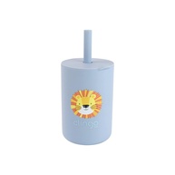 Copo de Silicone com Tampa e Canudo Azul - Seguro, Portátil e Ecológico - imagem 1