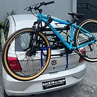 Suporte para Bike Transbike 2 Bicicletas POP Preto com Tira Azul - imagem 1