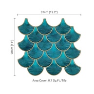 Azulejo Autoadesivo 3D para Backsplash - Mosaicowall com Design Moderno para Cozinha e Banheiro (Azul-Petróleo) - imagem 4