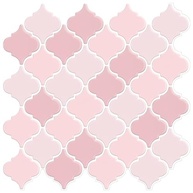 Azulejo Arabesco Rosa para Cozinha - WalDecoo 30,5x30,5cm Autoadesivo com Cola Reforçada - imagem 2