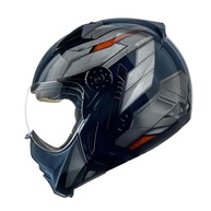 Capacete Peels Mirage Steel Azul/Laranja: Estilo, Segurança e Conforto com Queixeira Removível e Óculos Solar - imagem 4