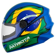 Capacete Fechado Pro Tork R8 Patriota Brilhante Azul/Verde - Segurança e Estilo para Você! - imagem 1