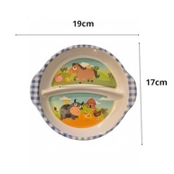 Prato Infantil com Divisória Fazendinha Azul/Xadrez – Seguro, Colorido e Ideal para Introdução Alimentar - imagem 4