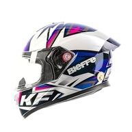 Capacete Fechado Bieffe B-12 KF Branco Perolado/Roxo 56: Segurança e Estilo para Sua Moto - imagem 2